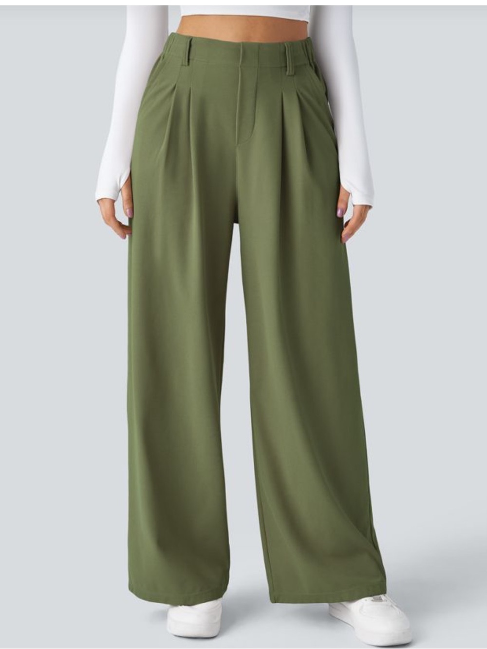HALARA High Waisted Wide-Leg Pleated Pants